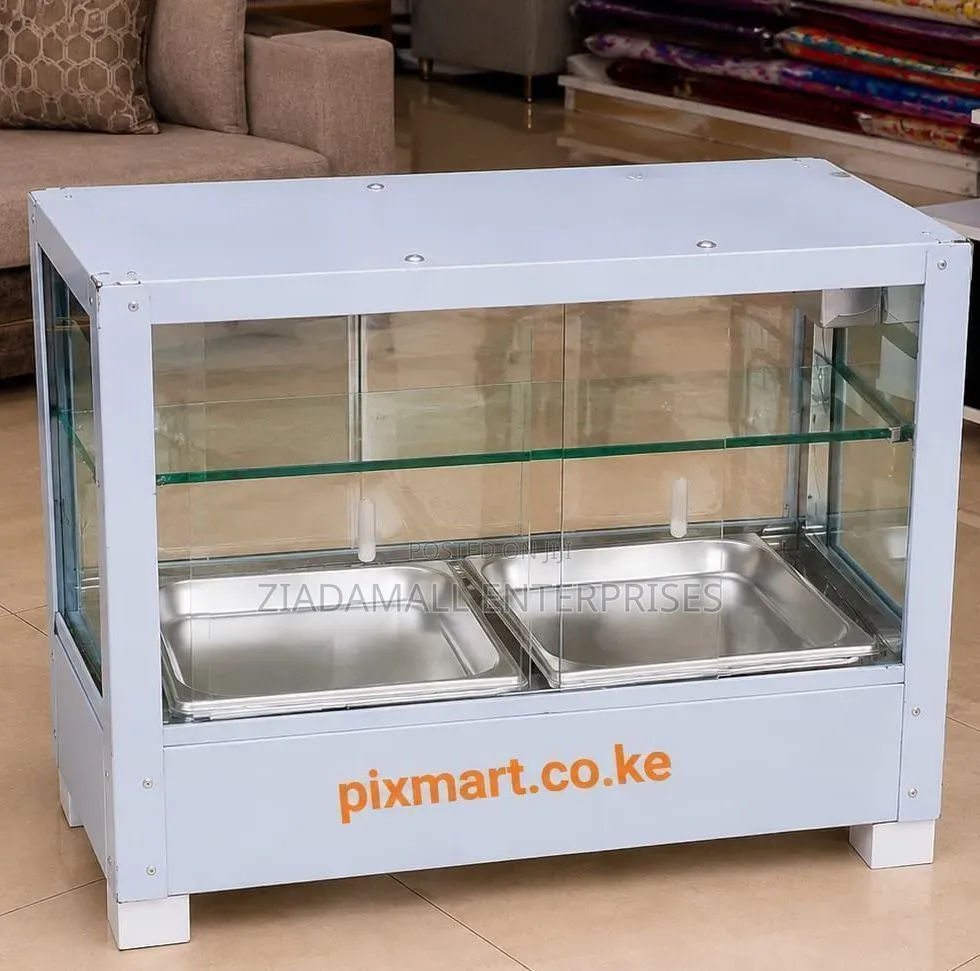 Commercial Hot Food Display Cabinet – 2-Pan Electric Warmer for Samos
