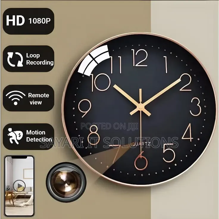 Spy Clock Camera Wifi 1080p Hd - Hidden Nanny Cam Nairobi CBD