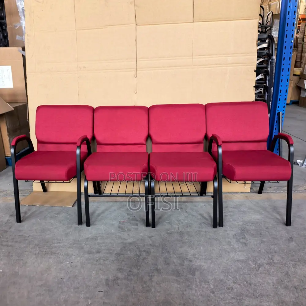 Interlocking Church Chairs -Red, Blue Gray
