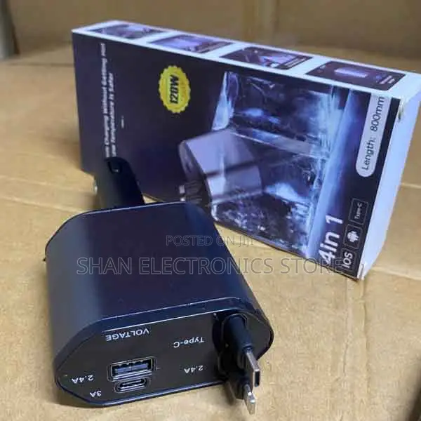 Automatically Retractable Car Charger 120w 4in1 Fast Charging Charger