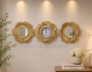 Wall Clock With Mirror Decor