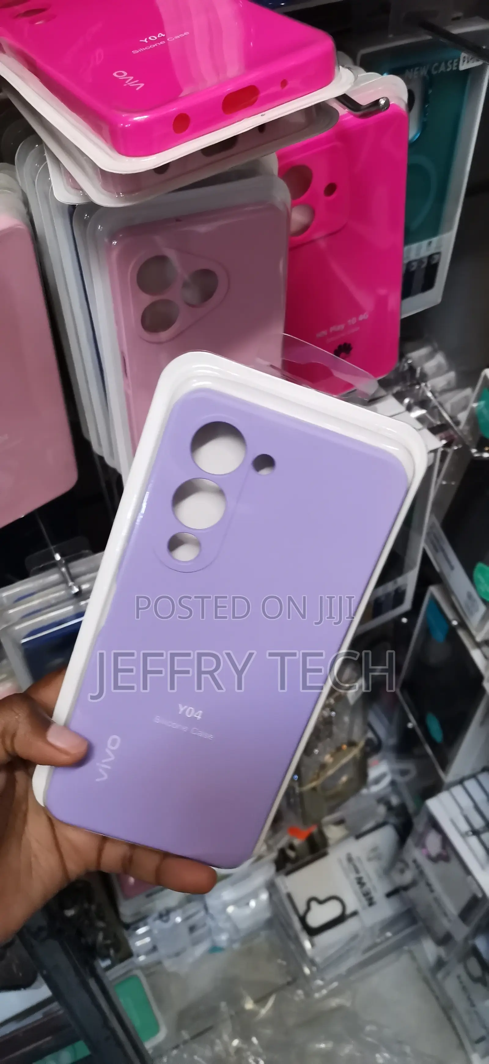 Vivo Y04,Lavender-Colored Liquid Silicone Protective Case