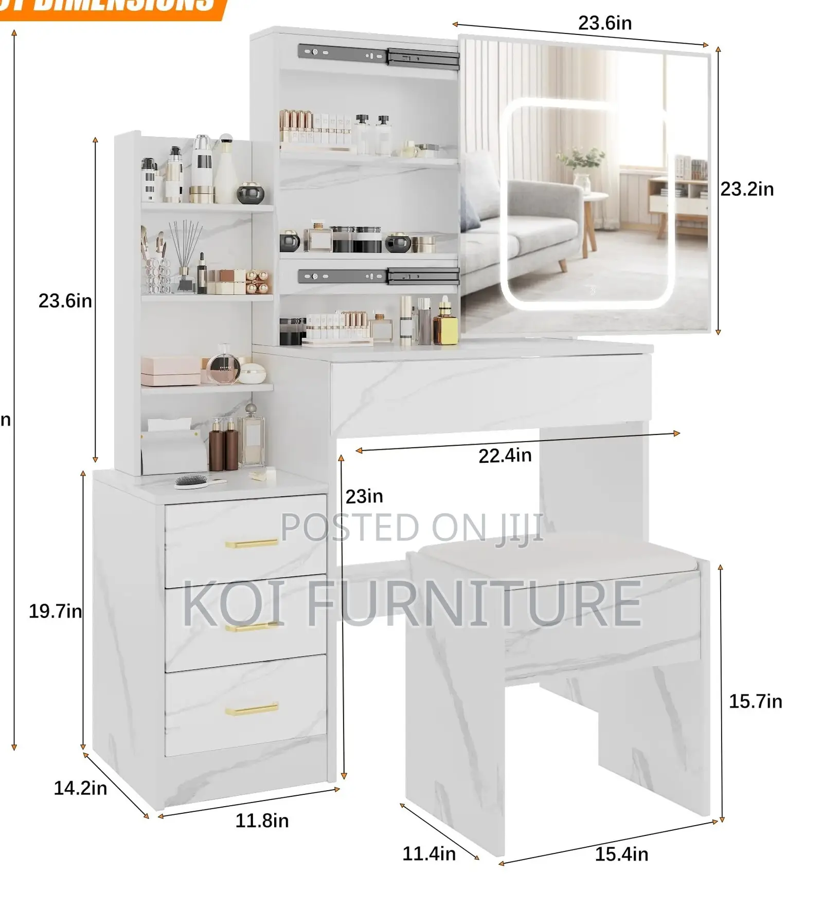 Dressers; Luxury Vanity Set With Drawer Set Up