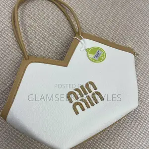 Elegant Brown White Mini Tote Handbag