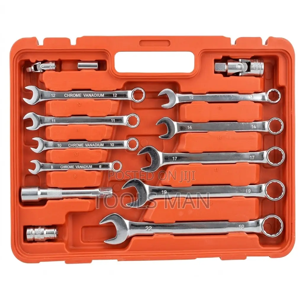 82 PCS Chrome Vanadium Steel Mechanic Socket Wrench Tool Box Kit