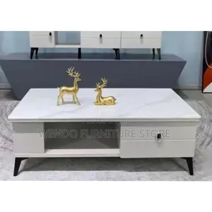 Coffee Table; Marble Coffee Table With Storage