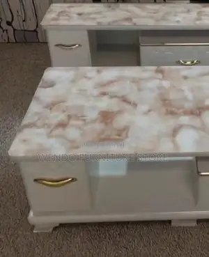 Coffee Table; Marble Coffee Table With Storage