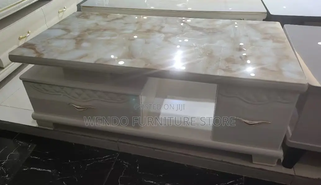 Coffee Table; Marble Coffee Table With Storage