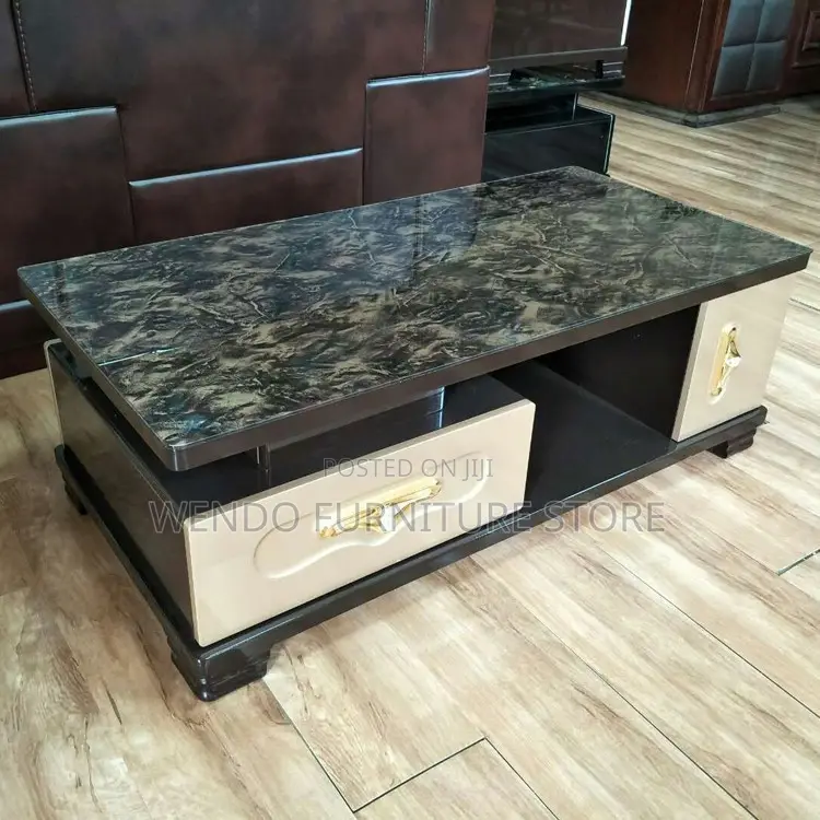 Coffee Table; Marble Coffee Table With Storage