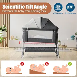 Baby Co-Sleeper Bed/ Crib With a Changing Mat- Blue
