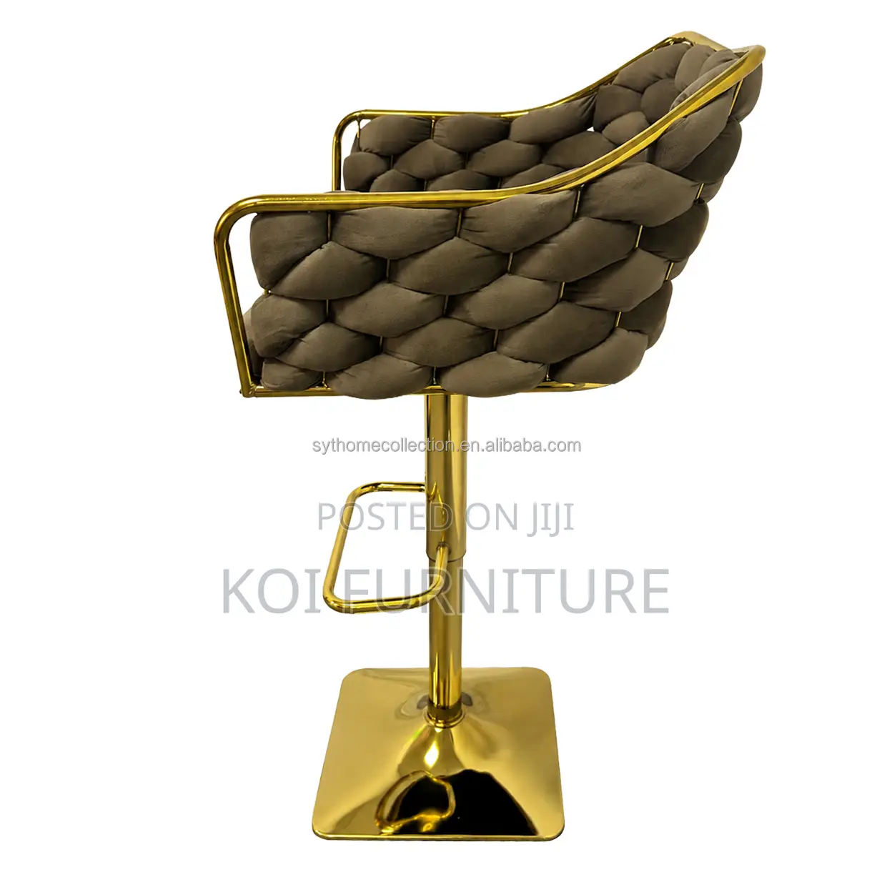 Barstoosl; Semicircolare Luxury Adjustable Bar Stool With Swivel Back