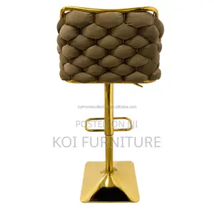 Barstoosl; Semicircolare Luxury Adjustable Bar Stool With Swivel Back