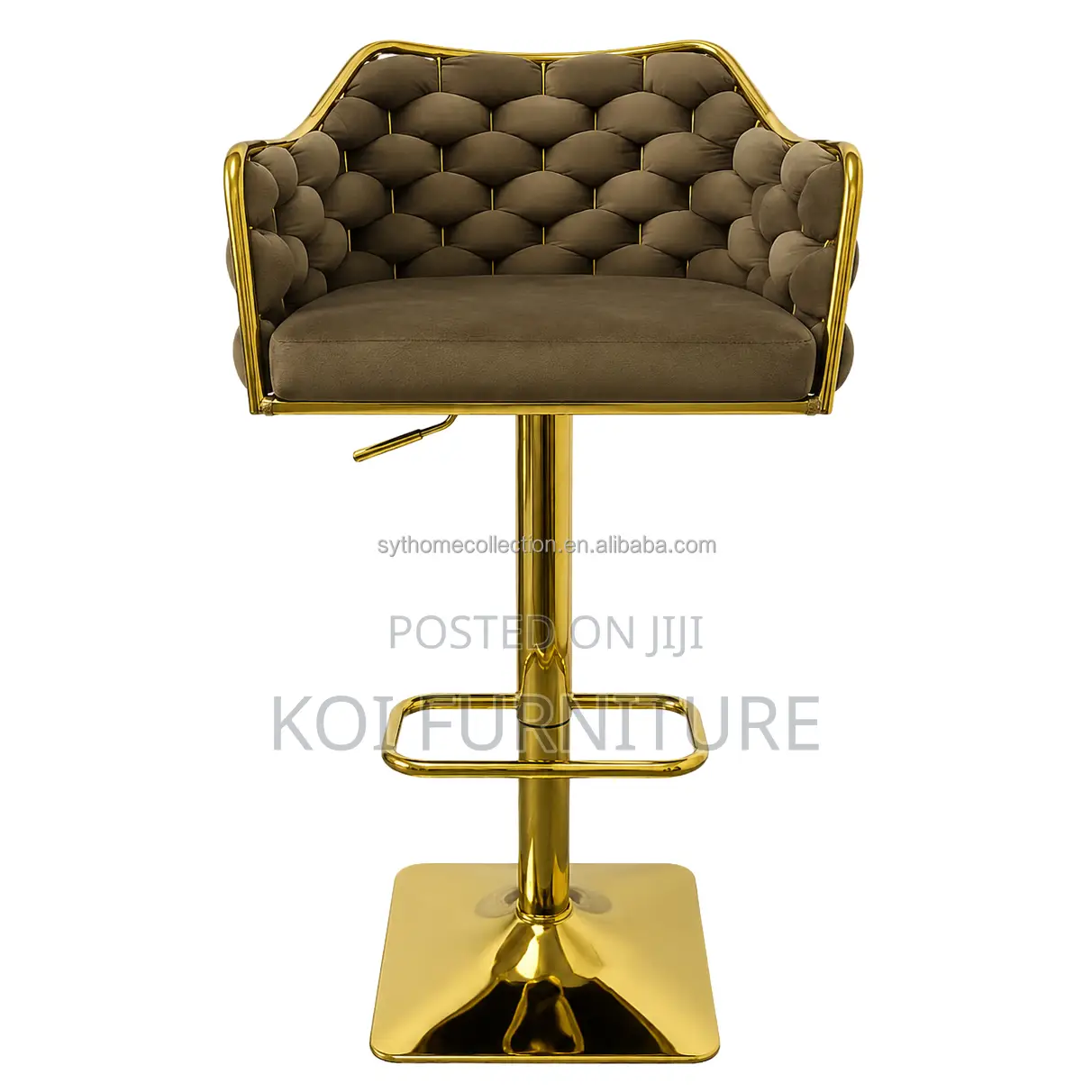 Barstoosl; Semicircolare Luxury Adjustable Bar Stool With Swivel Back