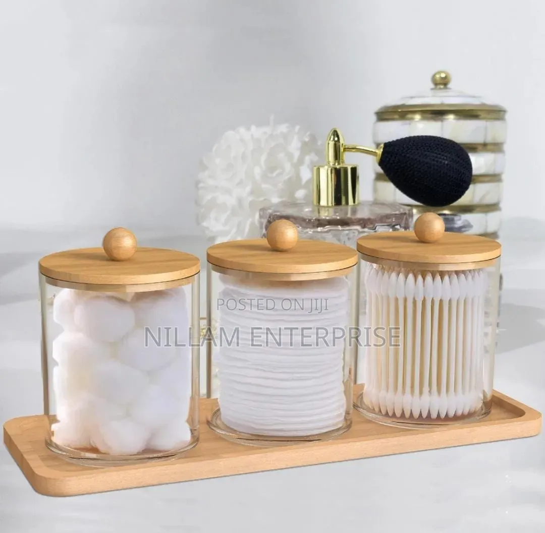 3pcs Set Acrylic Swab Storage Organizer