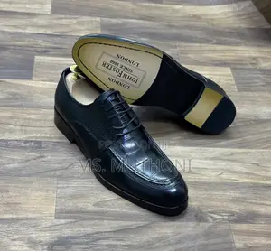 Size 40 - 46 Textured Croco-Embossed Finish J Foster Black Derby Shoes
