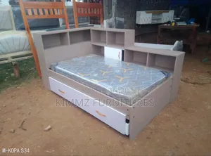 3x6 Modern Bed With Shelves and Under Bed Storage