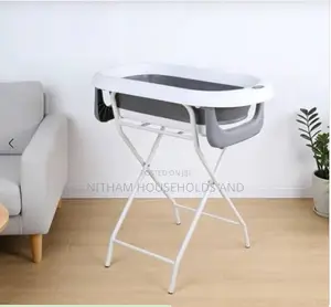 Baby Bath Station With Foldable Baby Basin Temperature Sensor and Bath