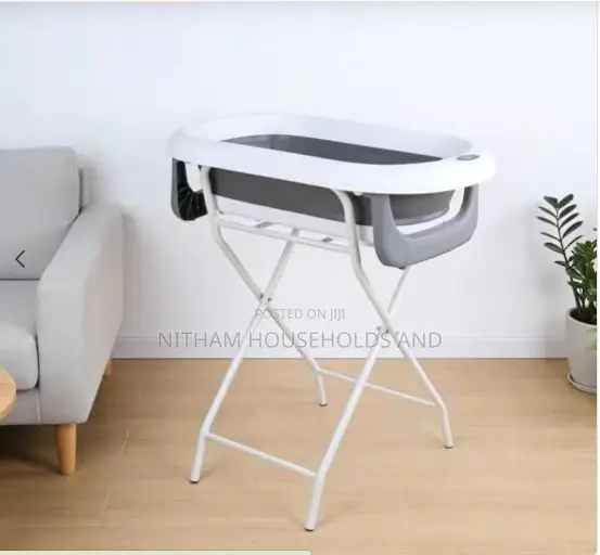 Baby Bath Station With Foldable Baby Basin Temperature Sensor and Bath