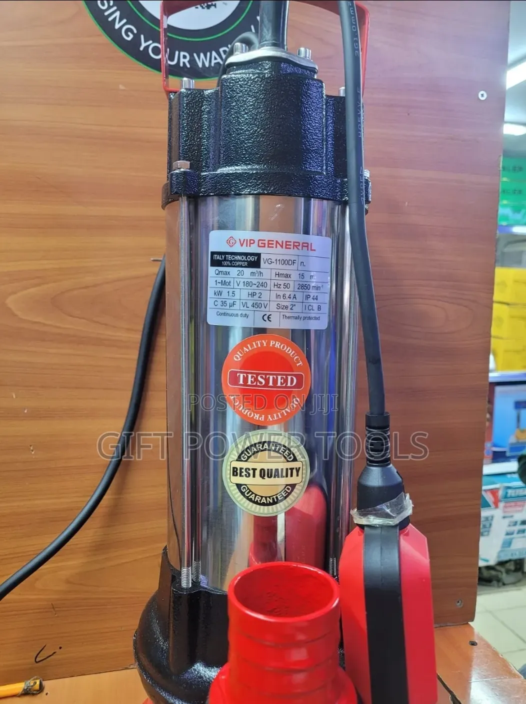 15m Sewage General Water Pump/Submersible 2hp Water Pump 1.5kw