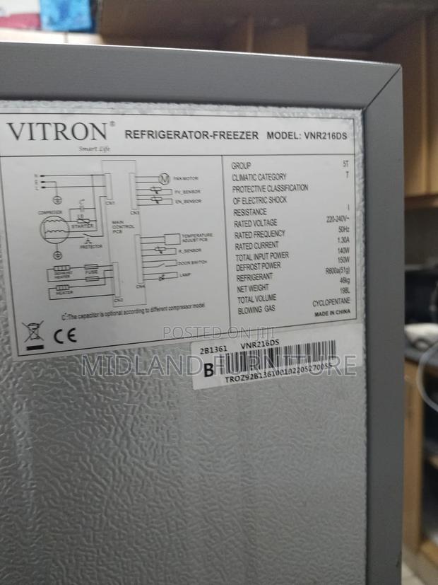 Vitron 198l, No Frost Double Door Fridge - thumbnail 3