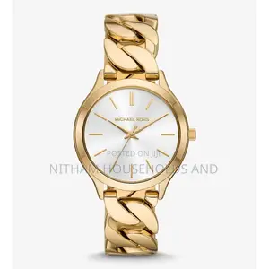 Michael Kors Mk7472 Slim Runway Gold-Tone Watch for Women