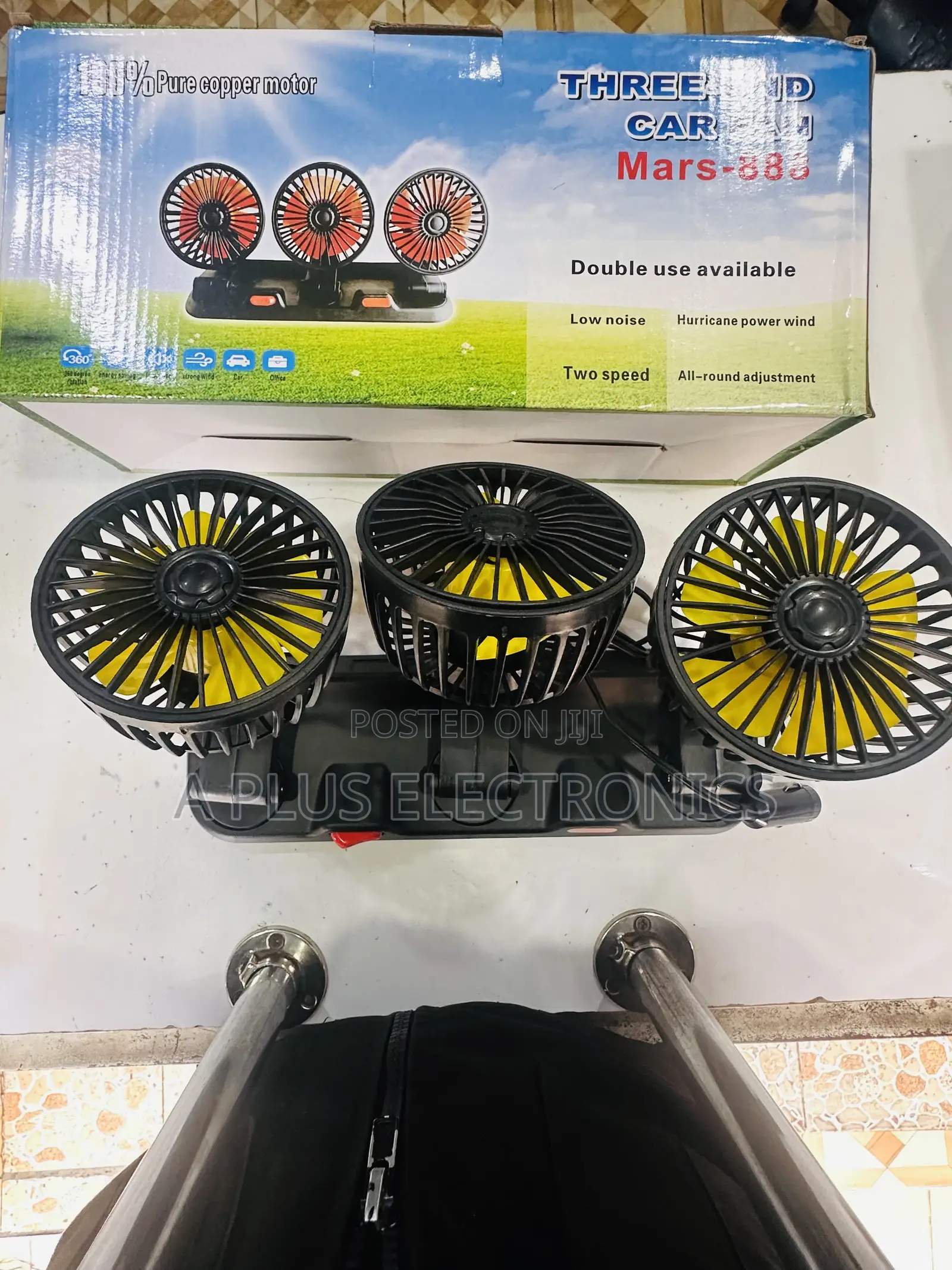 Triple Car Fan 888 Universal Dashboard Cooling Fan for All Cars