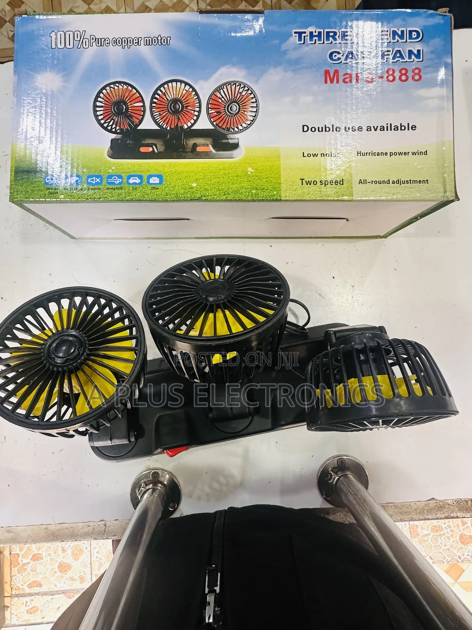 Triple Car Fan 888 Universal Dashboard Cooling Fan for All Cars