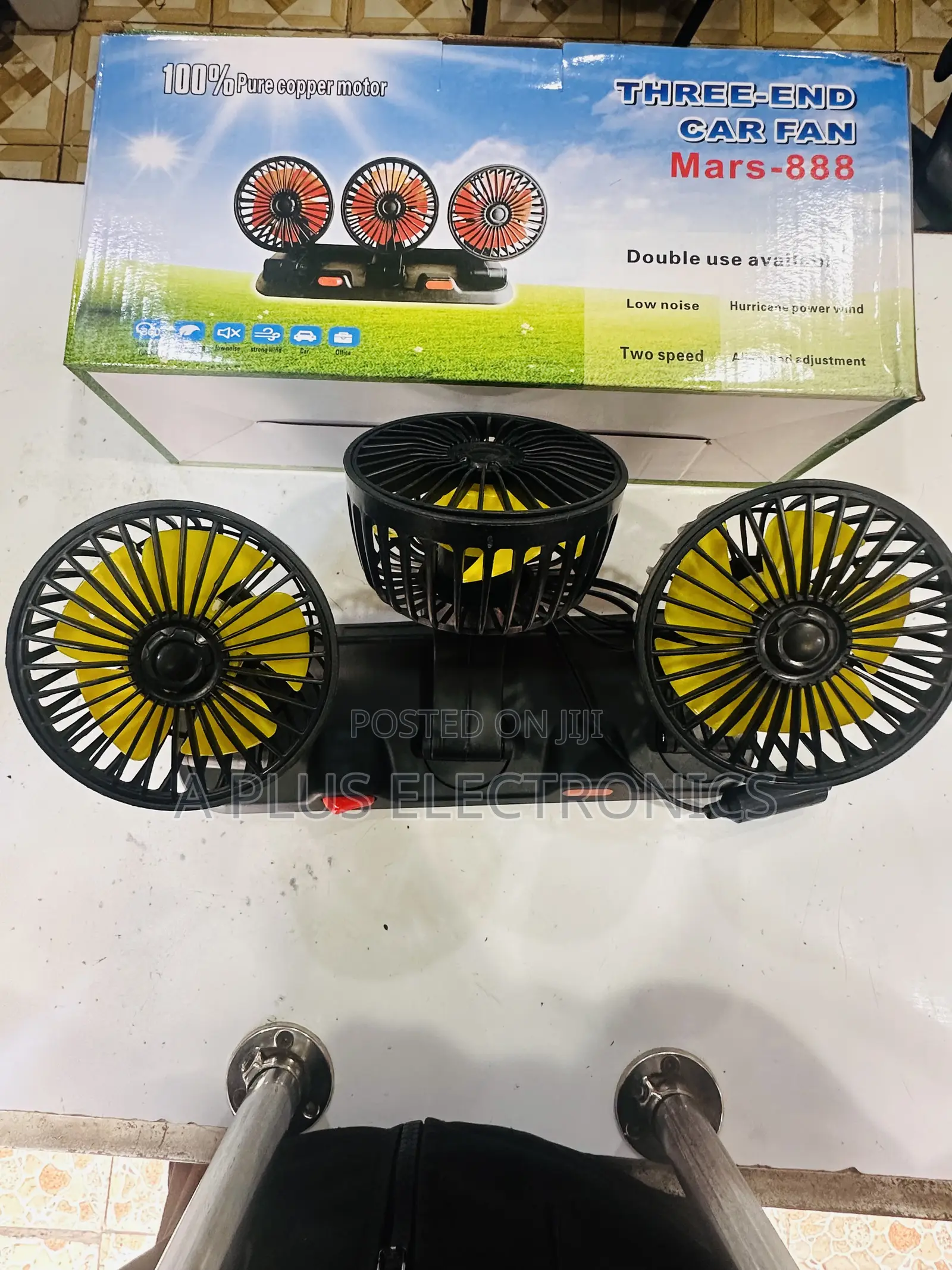 Triple Car Fan 888 Adjustable Multi-Head Car Cooling System Fan