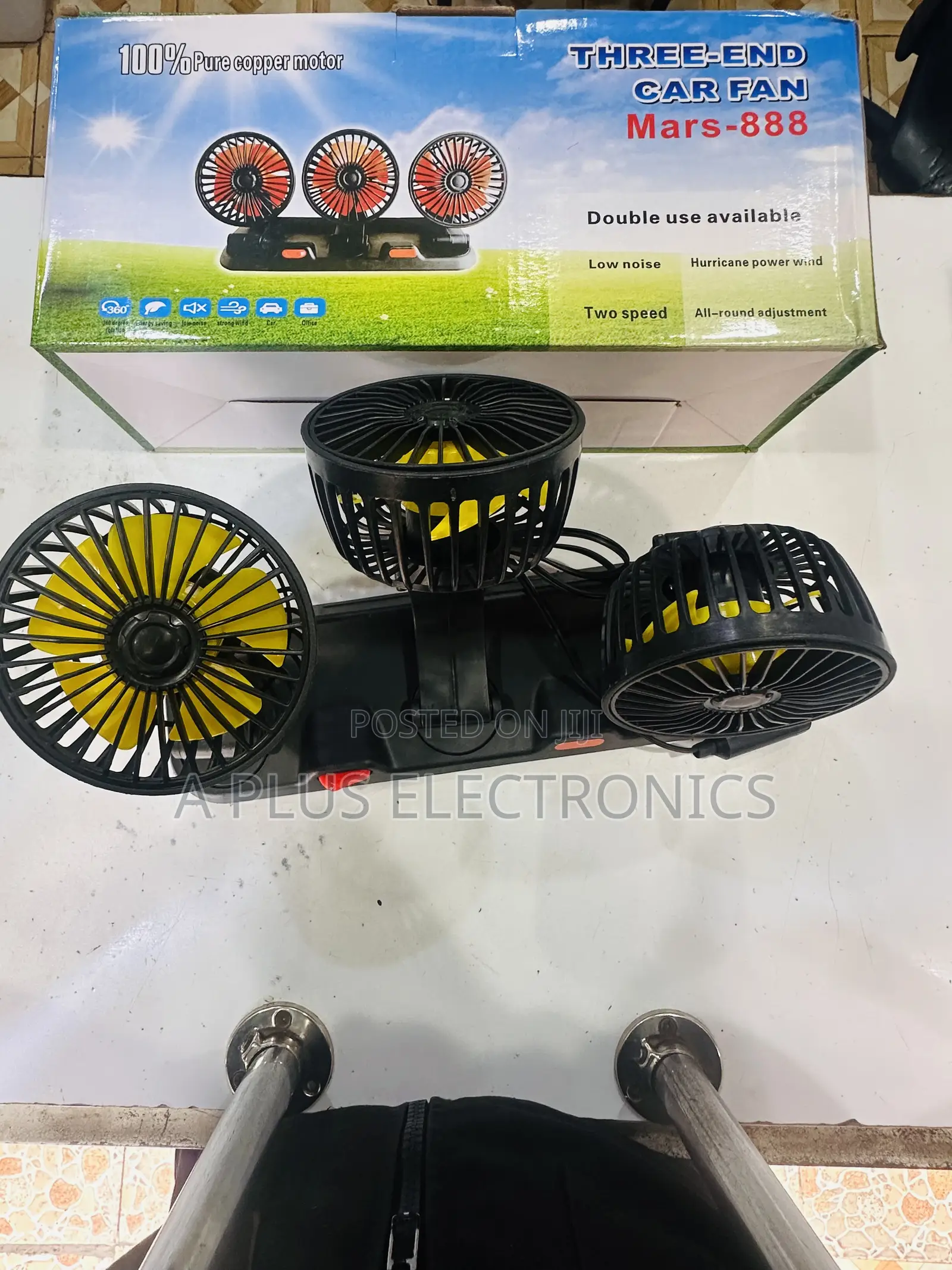 Triple Car Fan 888 Adjustable Multi-Head Car Cooling System Fan