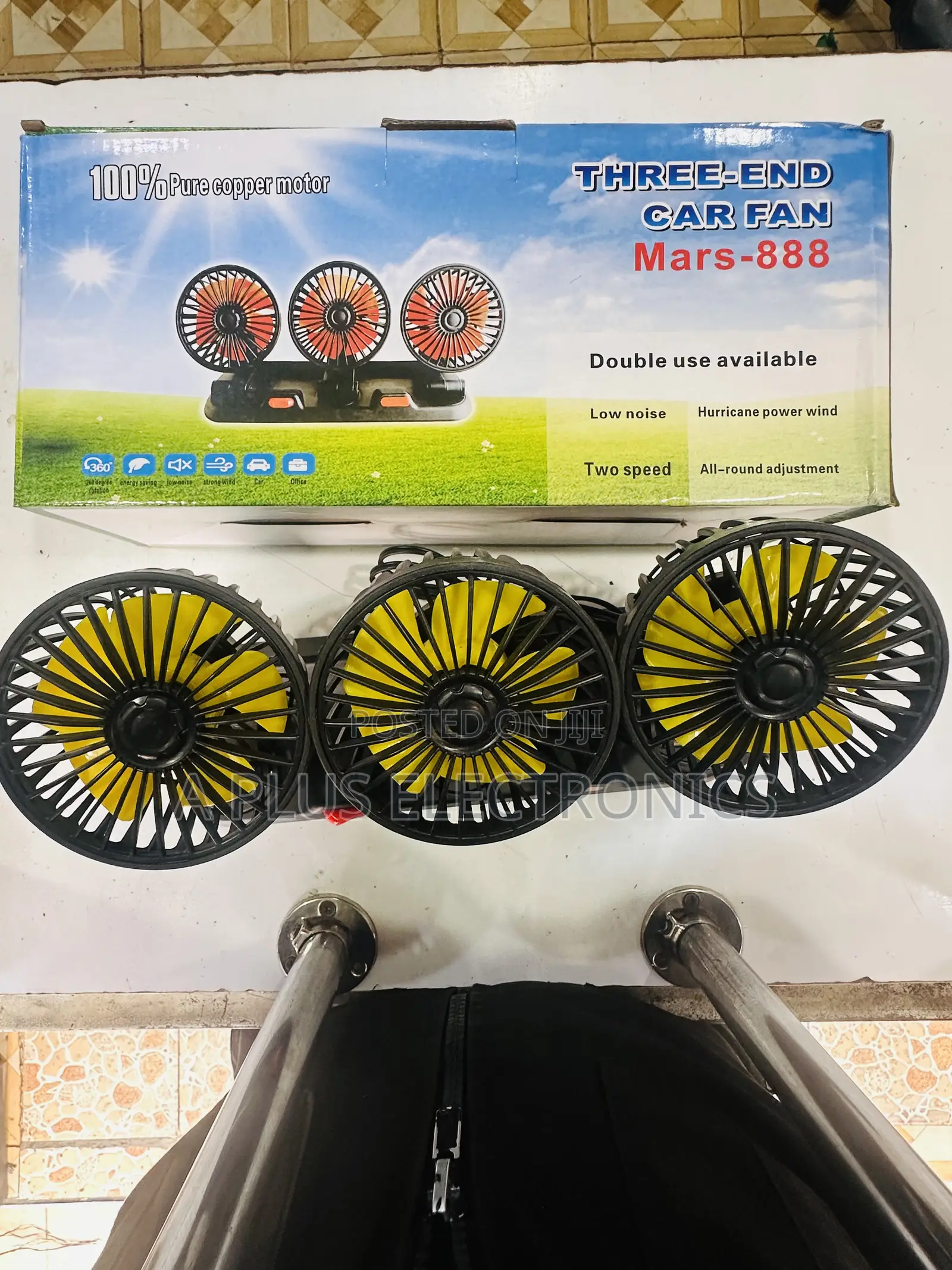 Triple Car Fan 888 Adjustable Multi-Head Car Cooling System Fan