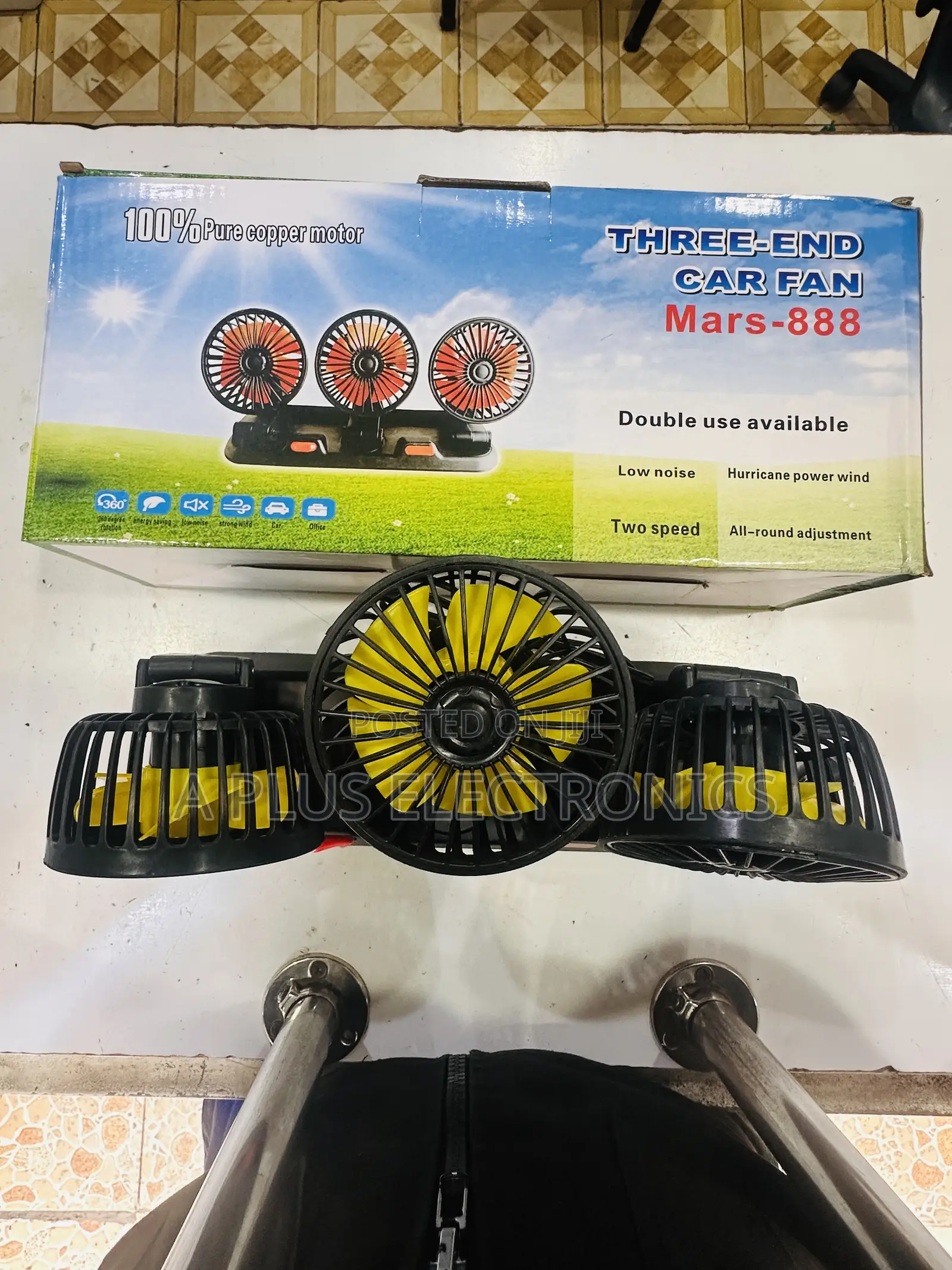 Triple Car Fan 888 Heavy Duty Vehicle Air Blower Fan – Fast Cooling
