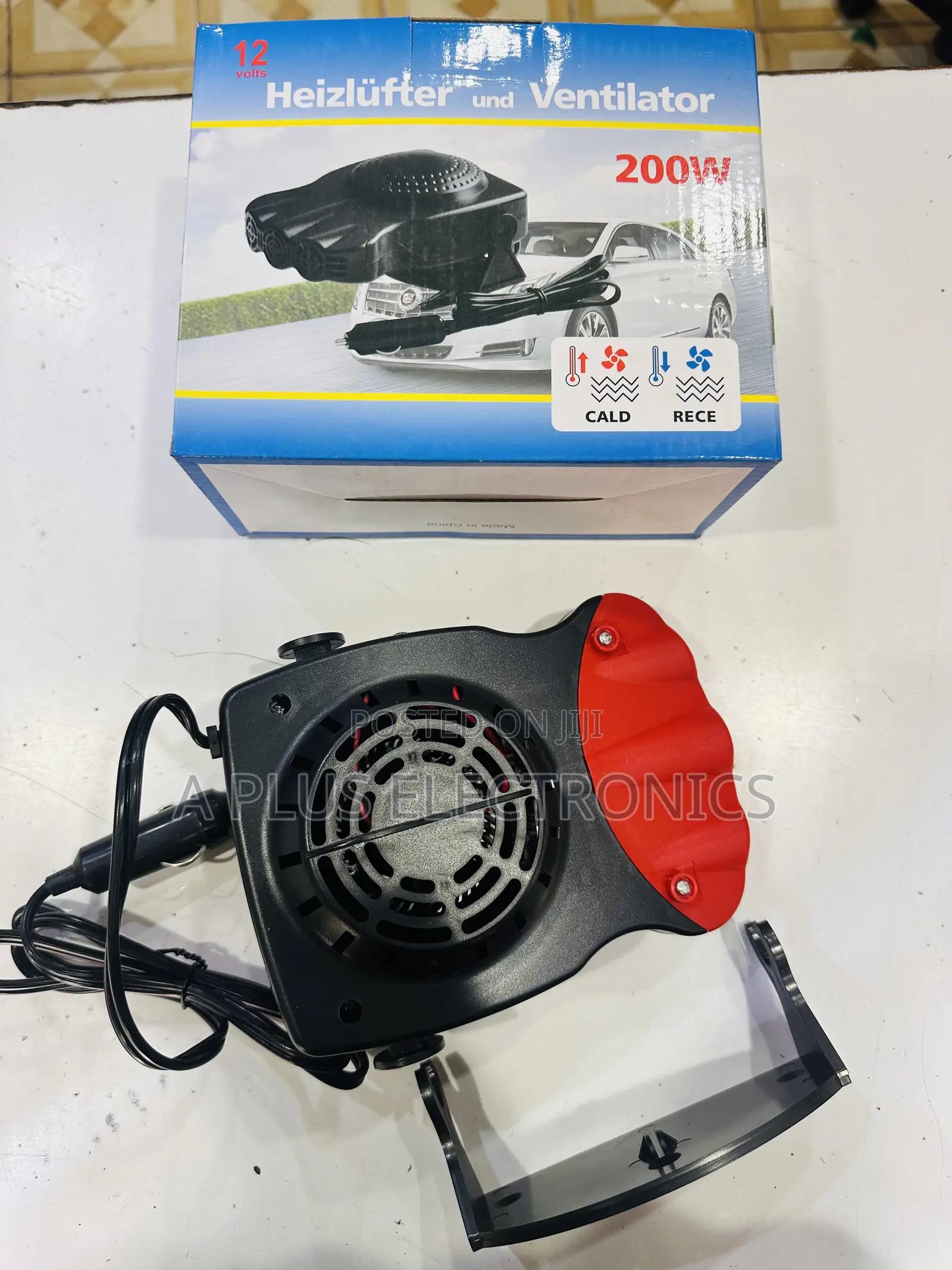 Windscreen Heater/Fan Red – Portable 2-in-1 Car Demister Fan