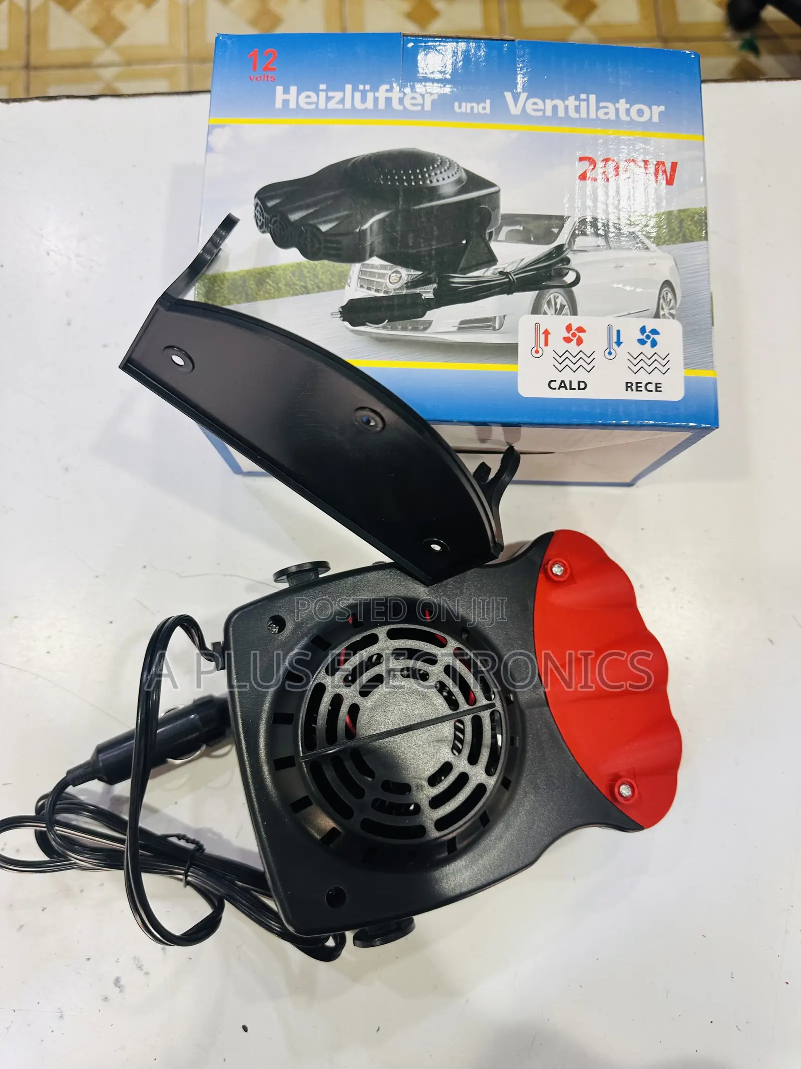 Windscreen Heater/Fan Red – Portable 2-in-1 Car Demister Fan