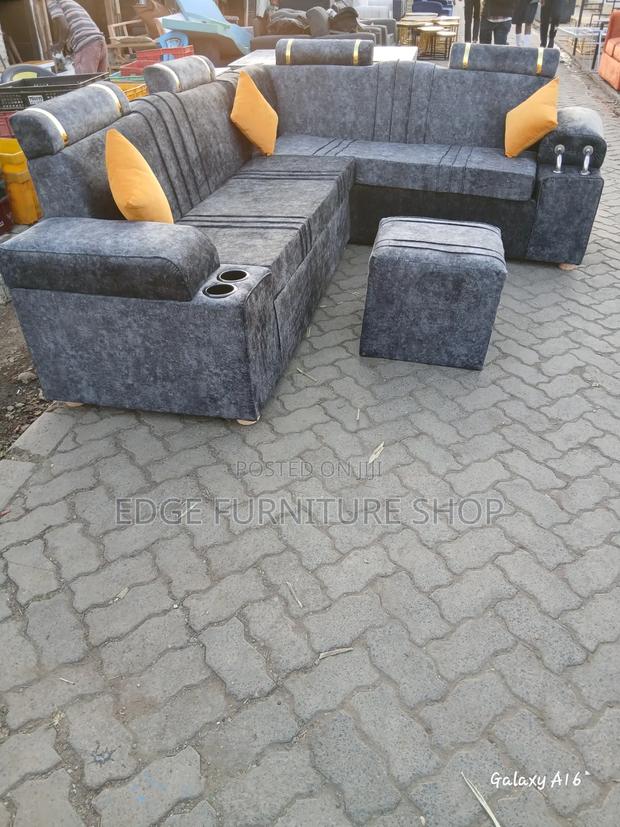 Velvet 6seater L Shaped Sofa Set for Sale