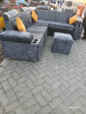 Velvet 6seater L Shaped Sofa Set for Sale