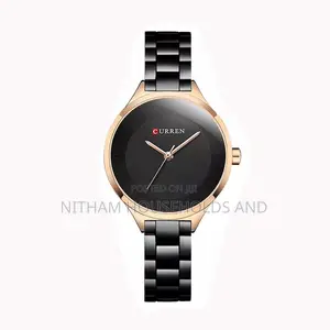 Curren 9015 Gold Black Stainless Steel Watch for Women