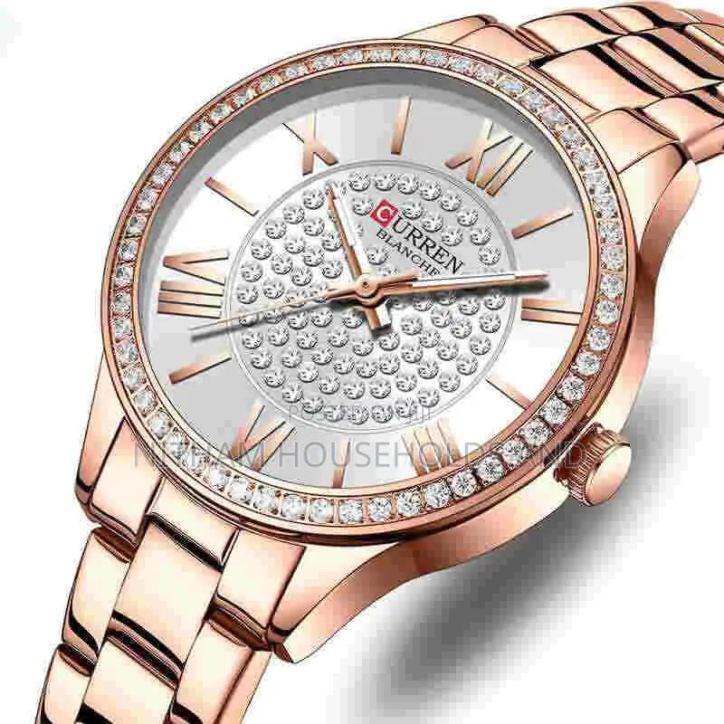 Curren 9084 Rose Dial Stainless Steel Watch for Women