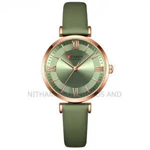 Curren 9079 Luxury Leather Strap Watch for Women