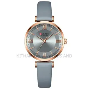 Curren 9079 Luxury Leather Strap Watch for Women