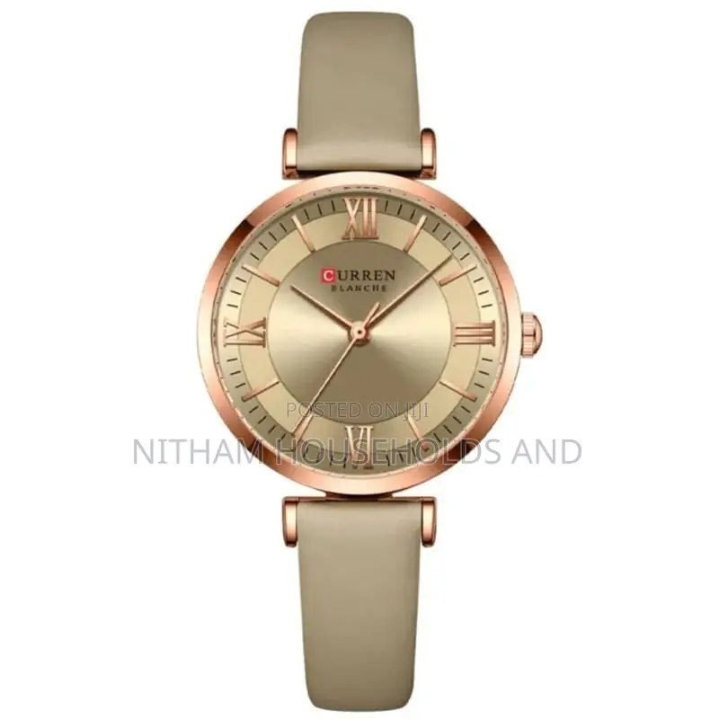 Curren 9079 Luxury Leather Strap Watch for Women