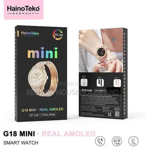Haino Teko G18 Mini Ladies Smart Watch With Amoled Display 3 Straps