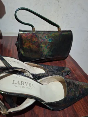 Vintage Original Italian Leather Bag and Shoe Set