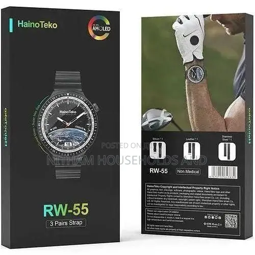Haino Teko Rw-55 Amoled Smartwatch With 3 Straps