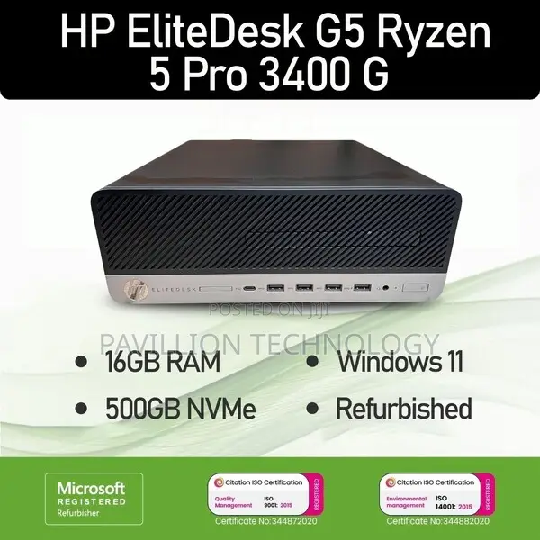 Desktop Computer HP EliteDesk 705 16GB AMD Ryzen 5 SSD 512GB