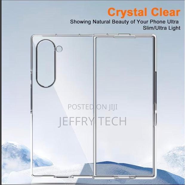 Samsung Galaxy Z Fold 5 Transparent Phone Case – Premium Black Silicon