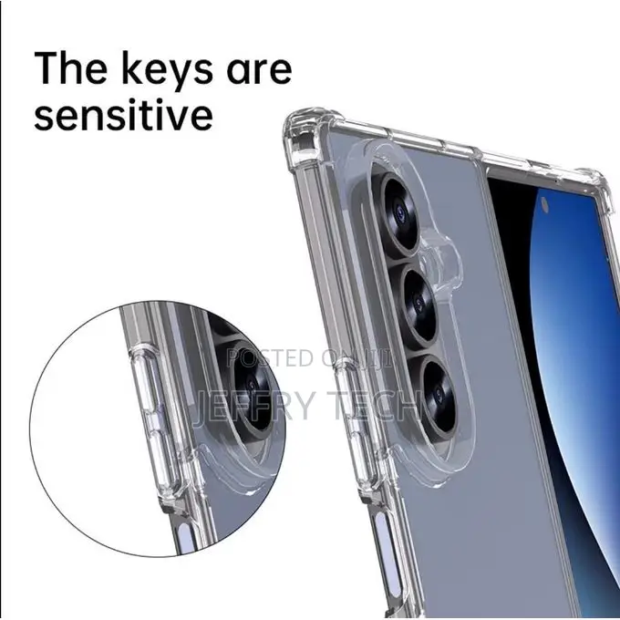 Samsung Galaxy Z Fold 5 Transparent Phone Case – Premium Black Silicon