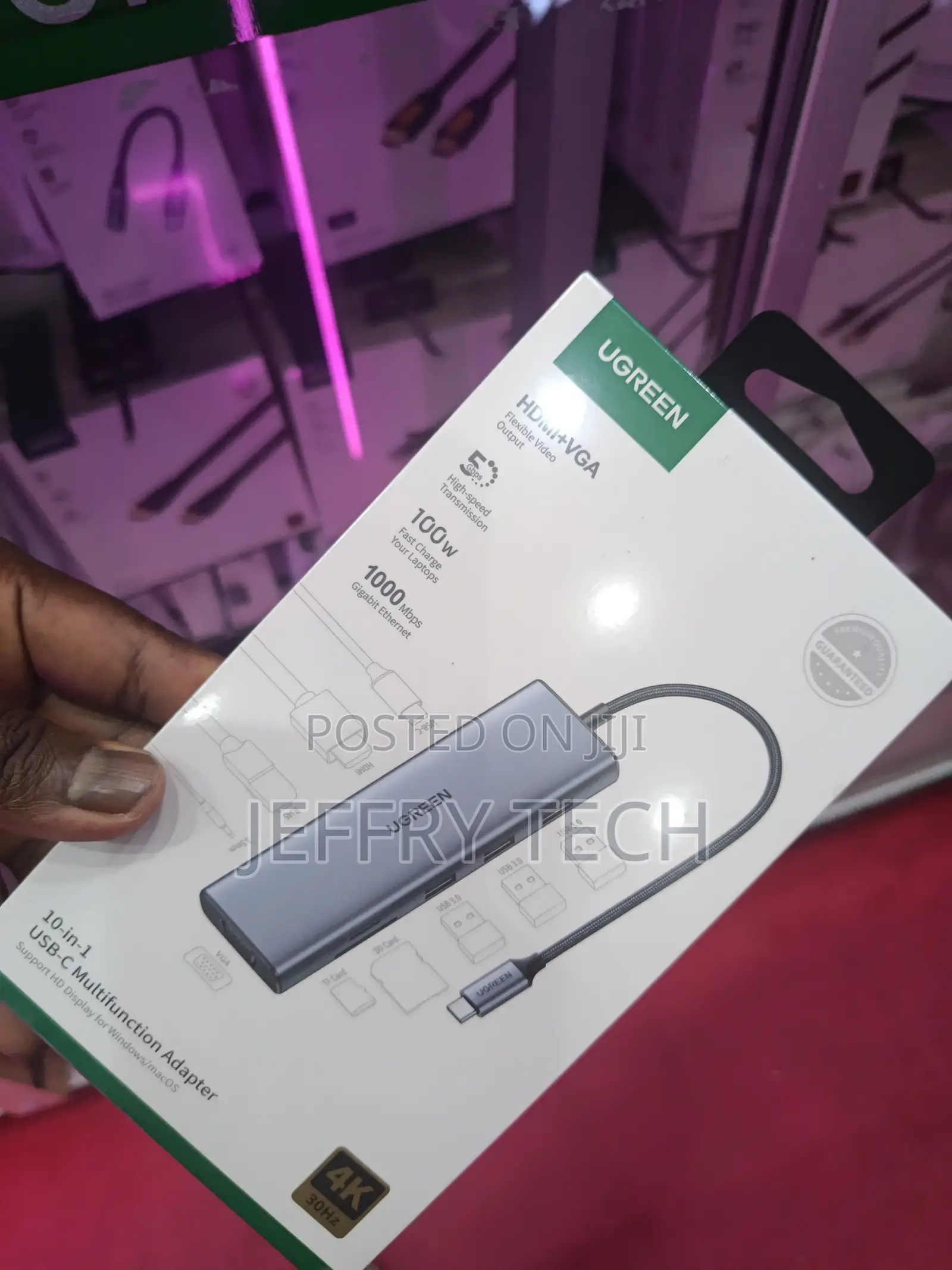 Usb C Hub Hdmi and FHD Vga Dual Video Output Type C Hub, Pd 100w,