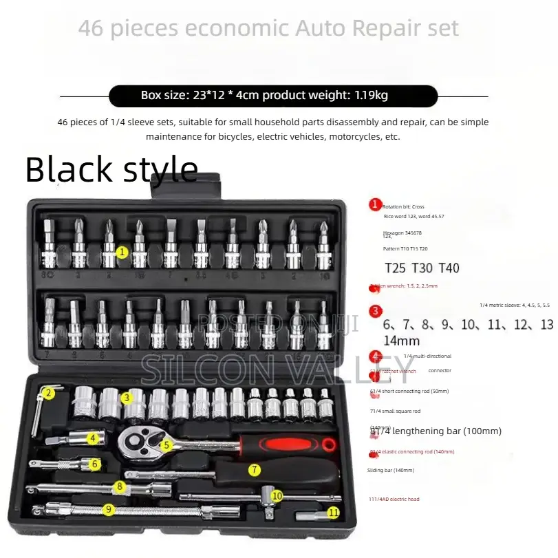 46-Piece Socket Wrench Tool Set and 1/4 Ratchet Wrench