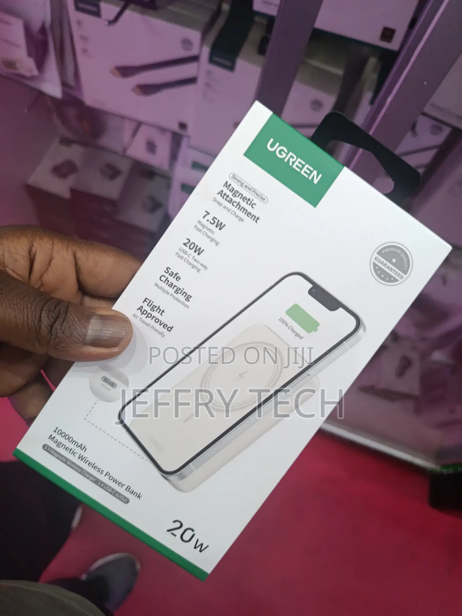 Ugreen 10000mah Magnetic Wireless Power Bank Features a 20w Usb-C Inp