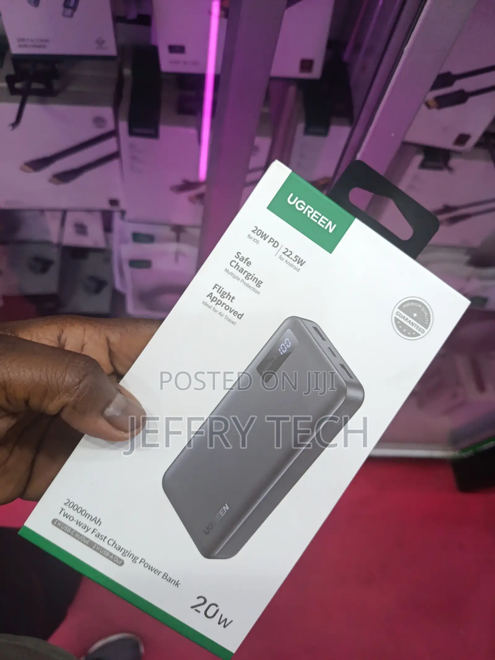 Ugreen Pb312 20,000mah Power Bank Featuring 20w Pd for Ios and 22.
